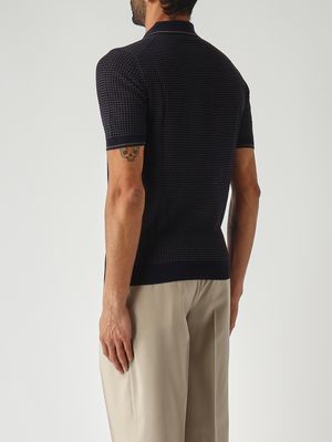 4. Men's fresh cotton polo shirt Navy