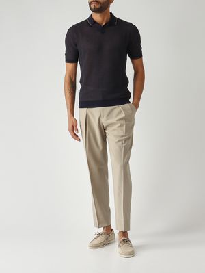 2. Men's fresh cotton polo shirt Navy