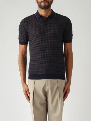 1. Men's fresh cotton polo shirt Navy