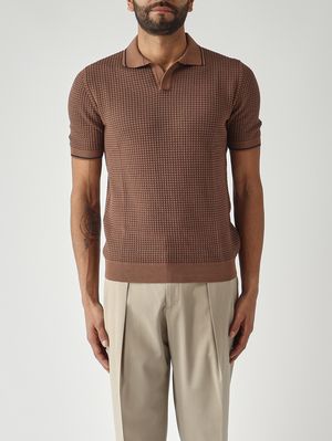 1. Polo de hombre en algodón fresco Tabaco
