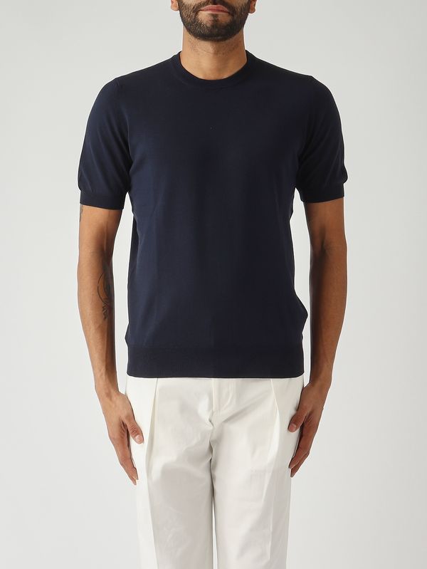 T-shirt homme en coton biologique Bleu marine Gran Sasso
