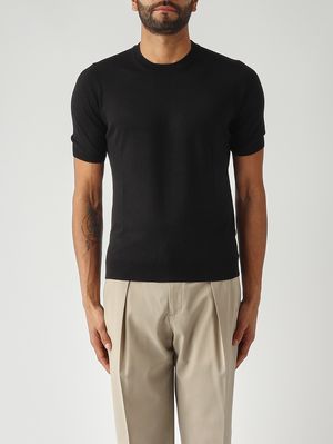 1. Men's super Tasmania silk sweater Black