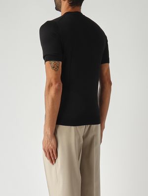 4. Men's super Tasmania silk sweater Black