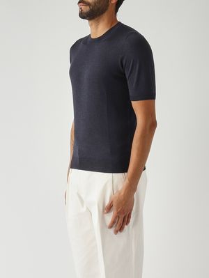 3. Herrenpullover aus Super-Tasmanian-Seide Dunkelmarineblau