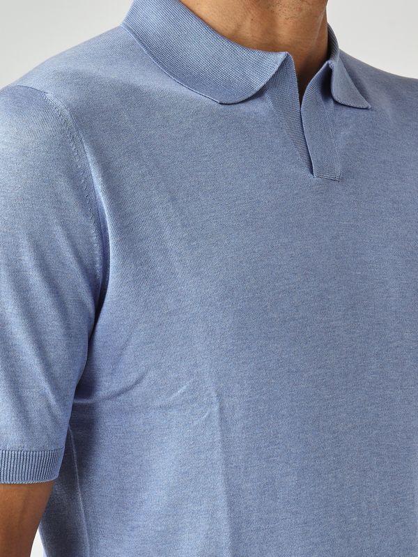 5. Polo homme en soie bleu ciel Gran Sasso 4312923503