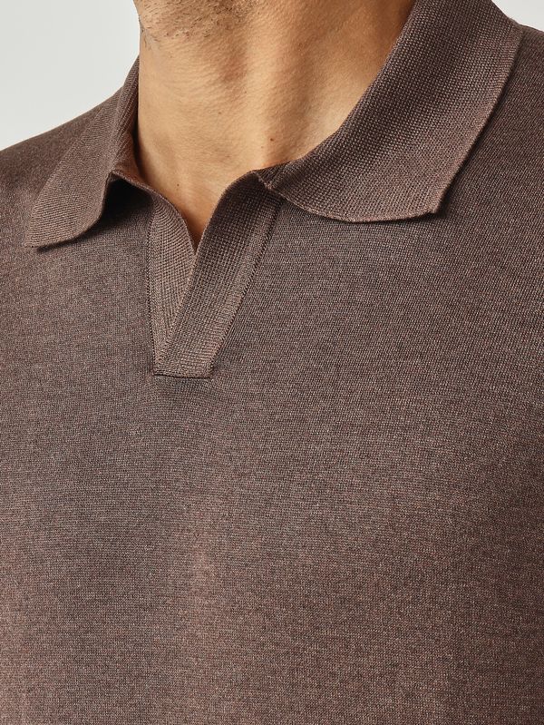 5. Polo uomo in seta Cacao Gran Sasso 4312923503
