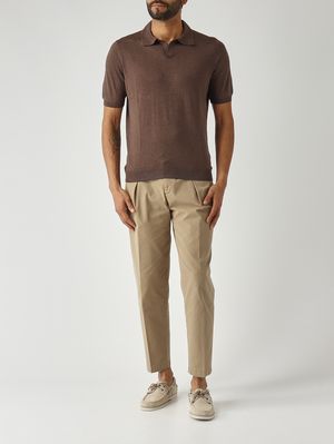 2. Polo uomo in seta Cacao