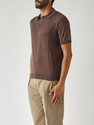 3. Polo uomo in seta Cacao