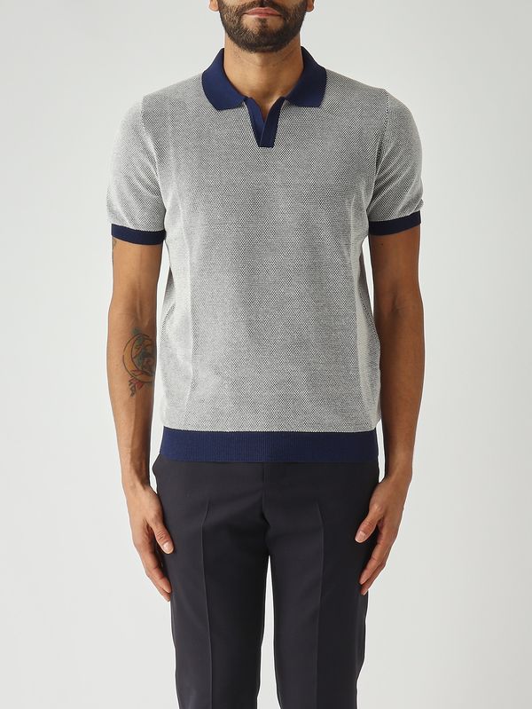 1. Herren-Polohemd aus Bio-Baumwolle Blau Gran Sasso 5715526901