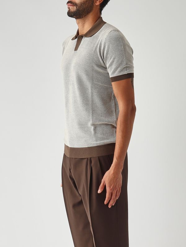 3. Herren-Polohemd aus Bio-Baumwolle Braun Gran Sasso 5715526901