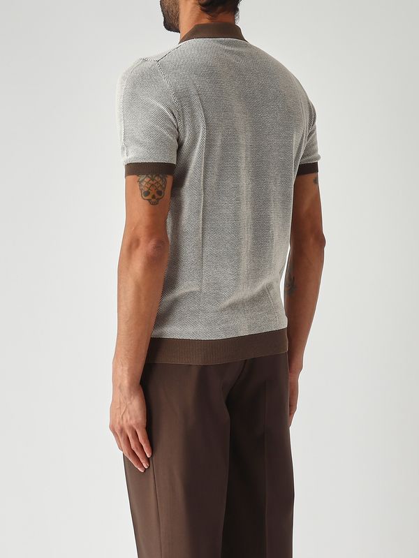 4. Herren-Polohemd aus Bio-Baumwolle Braun Gran Sasso 5715526901