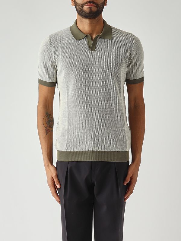 Polo para hombre de algodón orgánico Oliva Gran Sasso