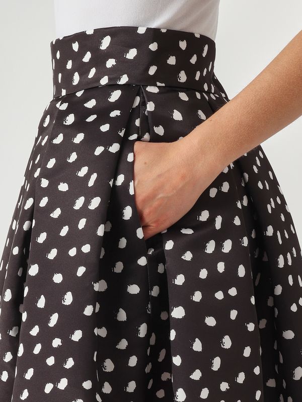 7. Gonna donna L.65 in tessuto duchesse effetto satin Nero-Pois Giada Curti gcr26g189