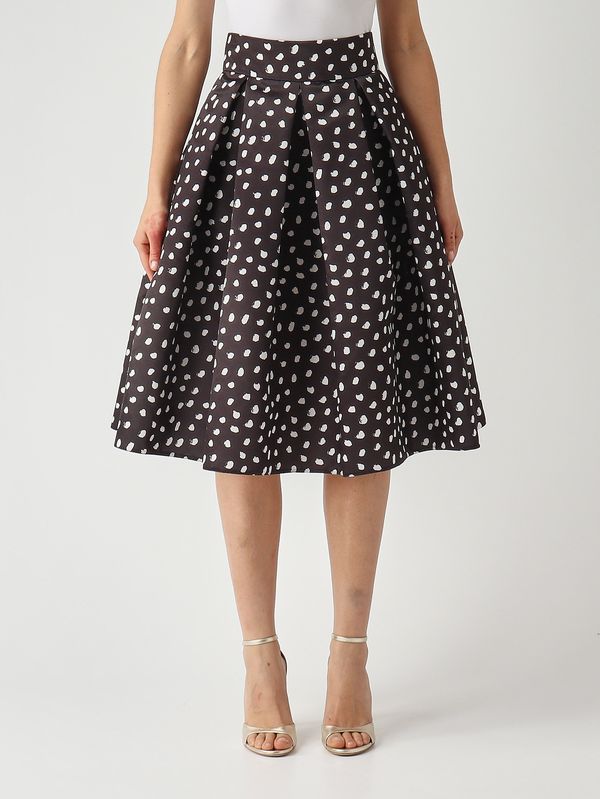 1. Gonna donna L.65 in tessuto duchesse effetto satin Nero-Pois Giada Curti gcr26g189