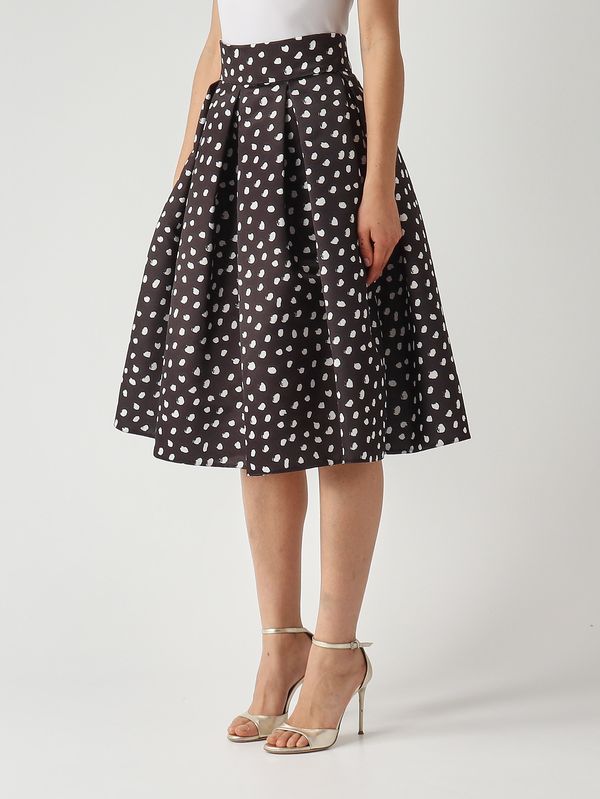 5. Gonna donna L.65 in tessuto duchesse effetto satin Nero-Pois Giada Curti gcr26g189