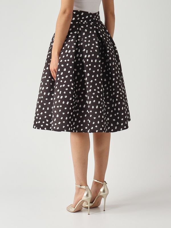 6. Gonna donna L.65 in tessuto duchesse effetto satin Nero-Pois Giada Curti gcr26g189