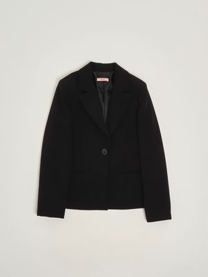 1. Mädchenjacke aus Crêpe Schwarz