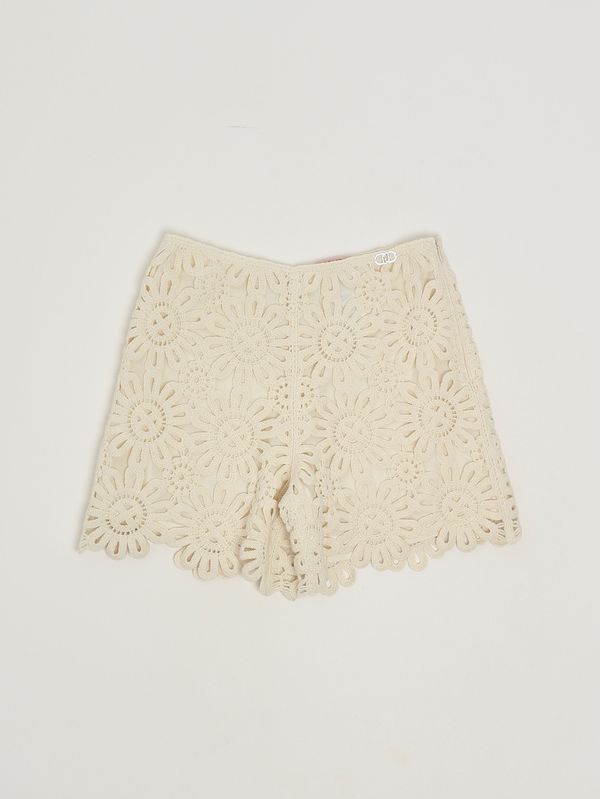 1. Shorts de niña de algodón a crochet Natural Liu Jo ga6059ma051