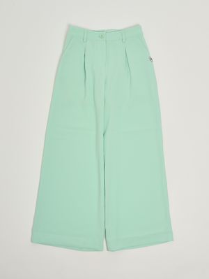 1. Girls' crepe trousers Green