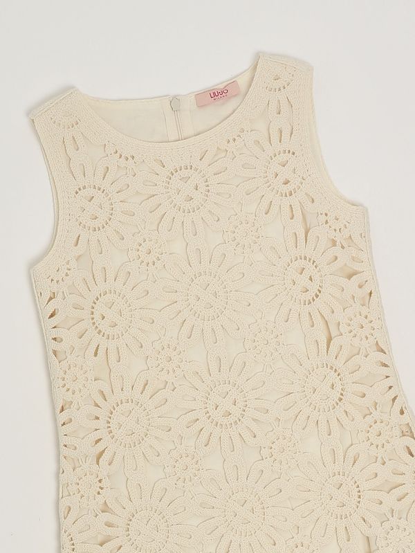 3. Abito bambina in cotone crochet Naturale Liu Jo ga6193ma051