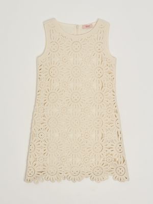 1. Abito bambina in cotone crochet Naturale