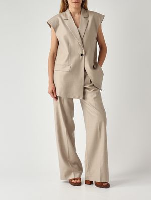 2. Taylor women's wool and silk blend vest Sand