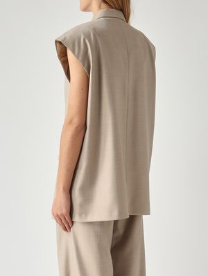 4. Taylor women's wool and silk blend vest Sand