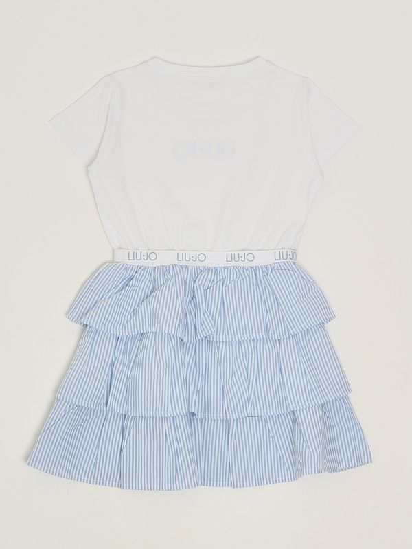 2. Vestido de niña de algodón Blanco y Azul Liu Jo ka6030t340a