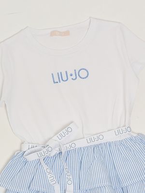 3. Vestido de niña de algodón Blanco y Azul