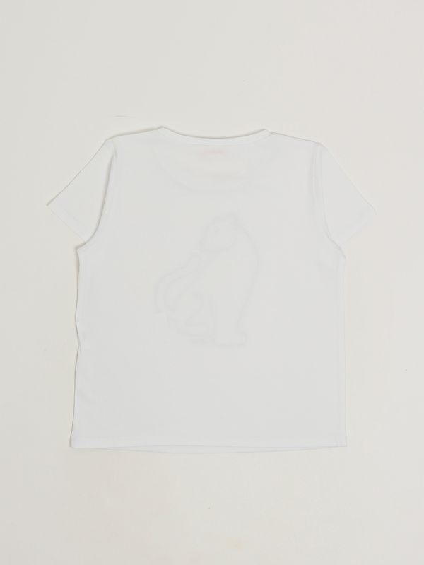 2. Camiseta de niña de algodón elástico Blanco Pantera Liu Jo ga6094