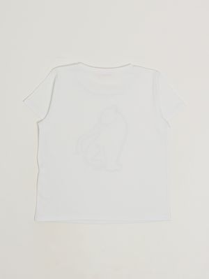 2. T-shirt bambina in cotone stretch Bianco Pantera