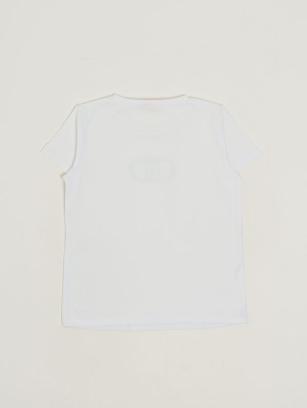 2. T-shirt fille en coton stretch Blanc Liu Jo ga6168js003