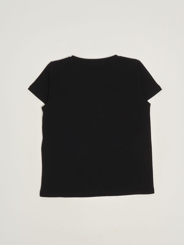 2. Camiseta de niña de algodón elástico. Negro Liu Jo ga6168js003