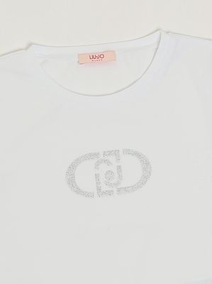 3. T-shirt fille en coton stretch Blanc