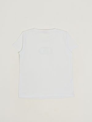 2. T-shirt fille en coton stretch Blanc