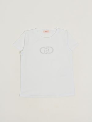 1. T-shirt fille en coton stretch Blanc