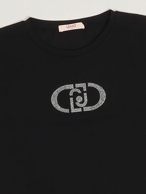 3. Camiseta de niña de algodón elástico. Negro