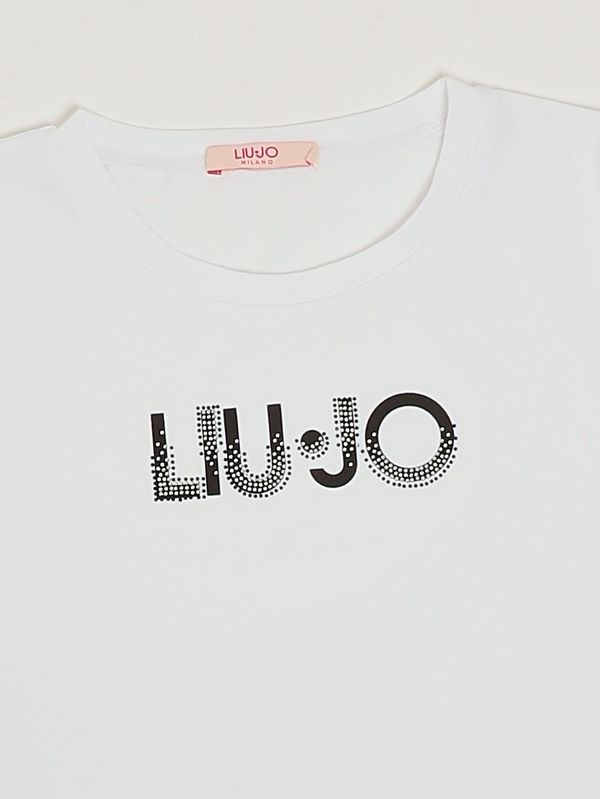 3. T-shirt bambina in cotone stretch Bianco Liu Jo ga6033js003