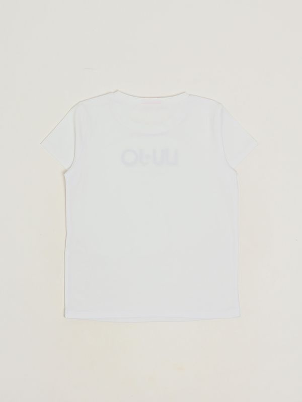2. T-shirt bambina in cotone stretch Bianco Liu Jo ga6033js003