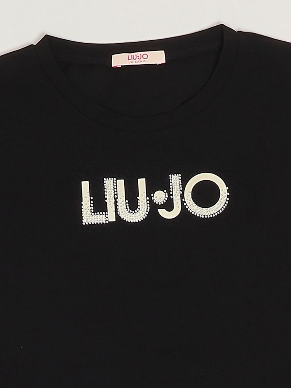3. T-shirt fille en coton stretch Noir Liu Jo ga6033js003