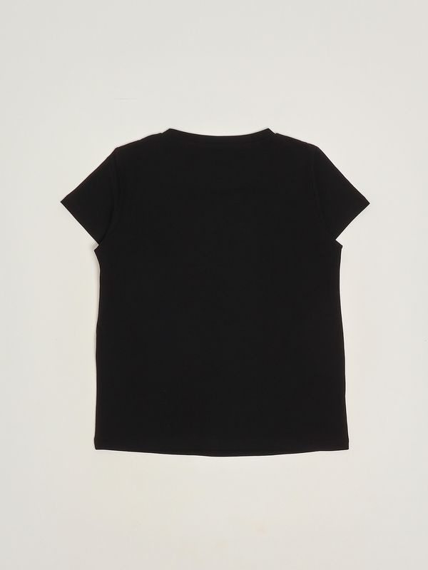 2. T-shirt fille en coton stretch Noir Liu Jo ga6033js003