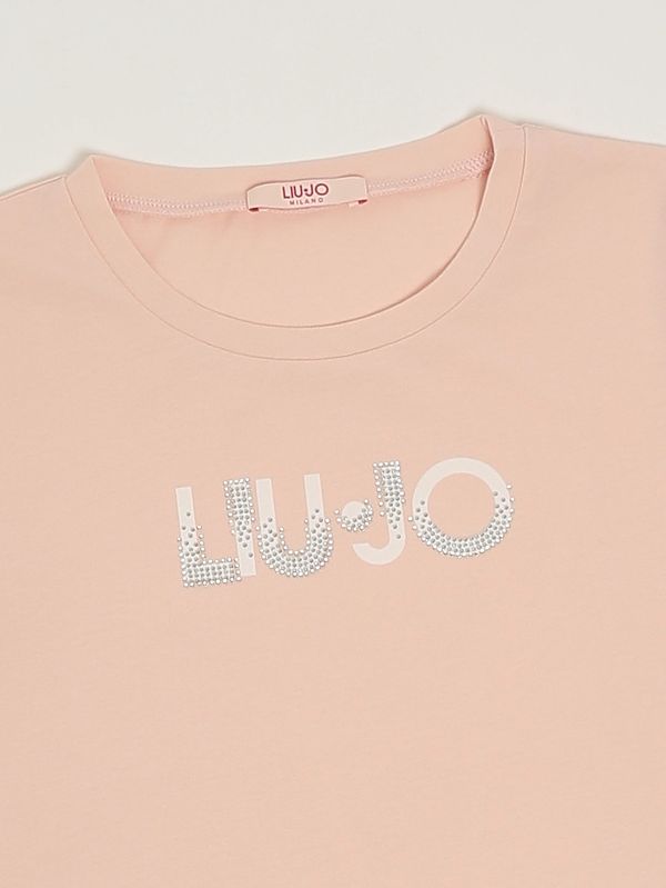 3. Mädchen-T-Shirt aus Stretch-Baumwolle Rosa Liu Jo ga6033js003