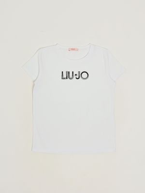 1. T-shirt bambina in cotone stretch Bianco