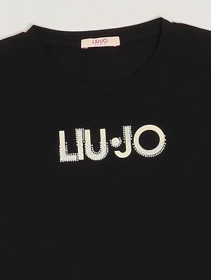 3. T-shirt fille en coton stretch Noir