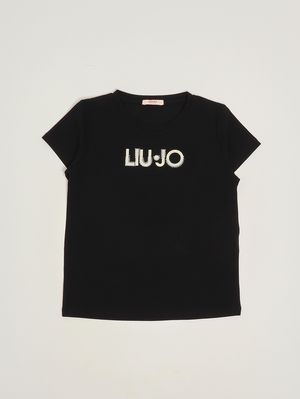 1. T-shirt fille en coton stretch Noir