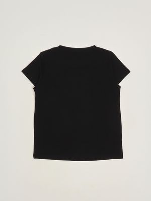 2. T-shirt fille en coton stretch Noir