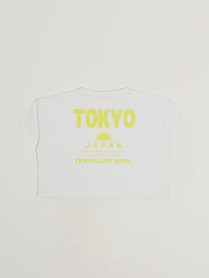 2. T-shirt bambina in cotone stretch Bianco-Giallo