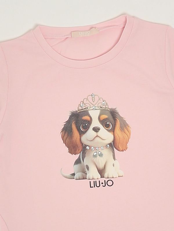 3. Mädchen-T-Shirt aus Stretch-Baumwolle Rosa Liu Jo ka6058js003