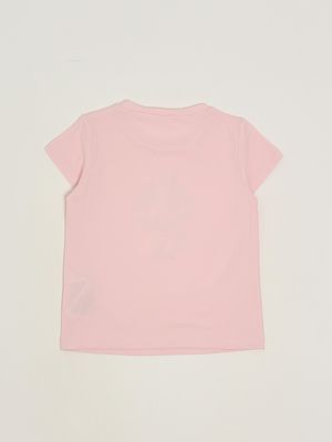 2. Camiseta de niña de algodón elástico. Rosa