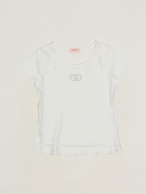 1. Girls' satin T-shirt White